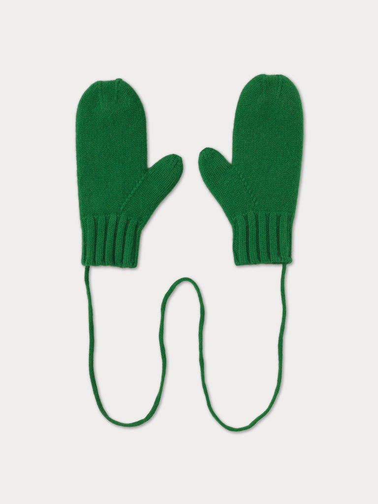 Pair of green mittens 