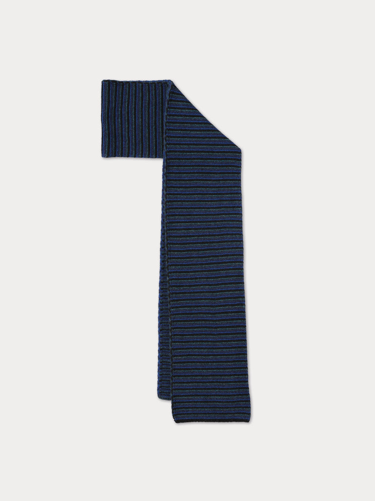 multicolour, mainly blue striped scarf