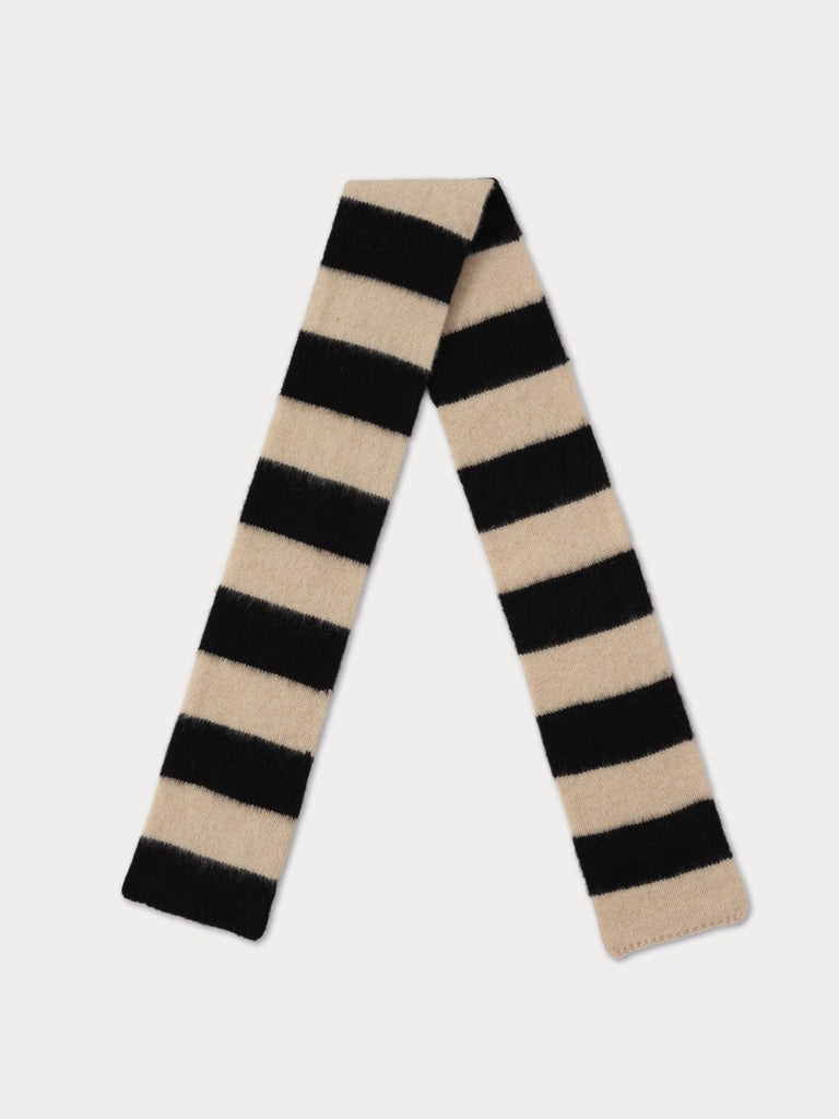 black and cream striped scarf