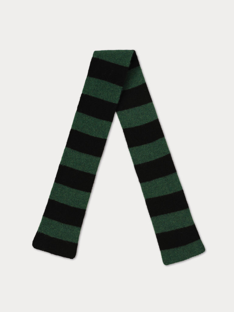green and black striped scarf