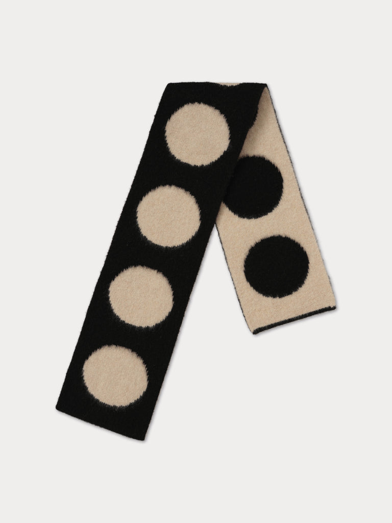 black and cream spotty scarf