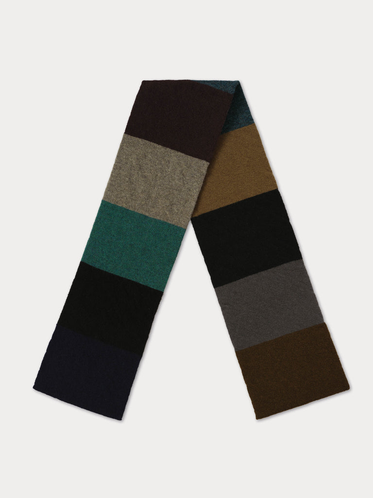 scarf with blocks of muted colours
