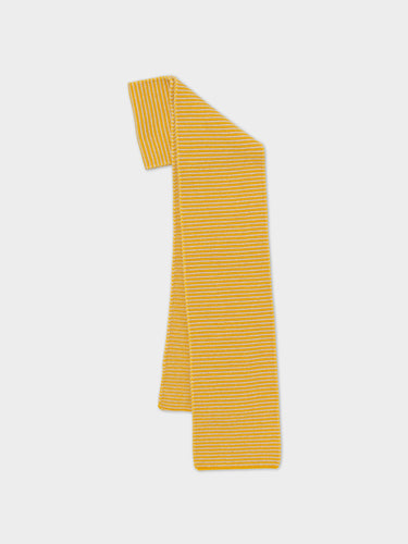 LARGE GARTER STITCH SCARF GOLDEN EYE & OATMEAL