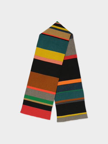 LARGE UNEVEN STRIPE SCARF MULTICOLOUR