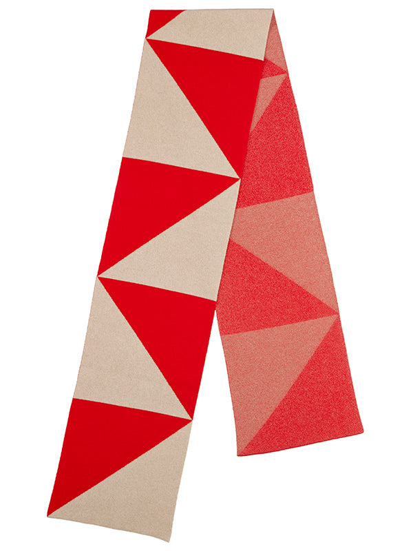 Triangle Scarf Scarlet & Oatmeal-Blanket Scarves-Jo Gordon-Triangle Scarf Scarlet & Oatmeal-scarf-100% Lambswool